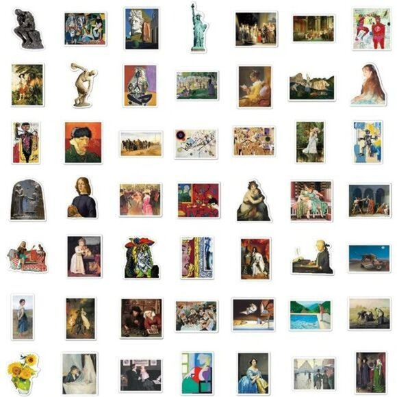 Famous Art Stickers Pack 104pcs Waterproof Aesthetic Vinyl Laptop Decals - Picture 6 of 8